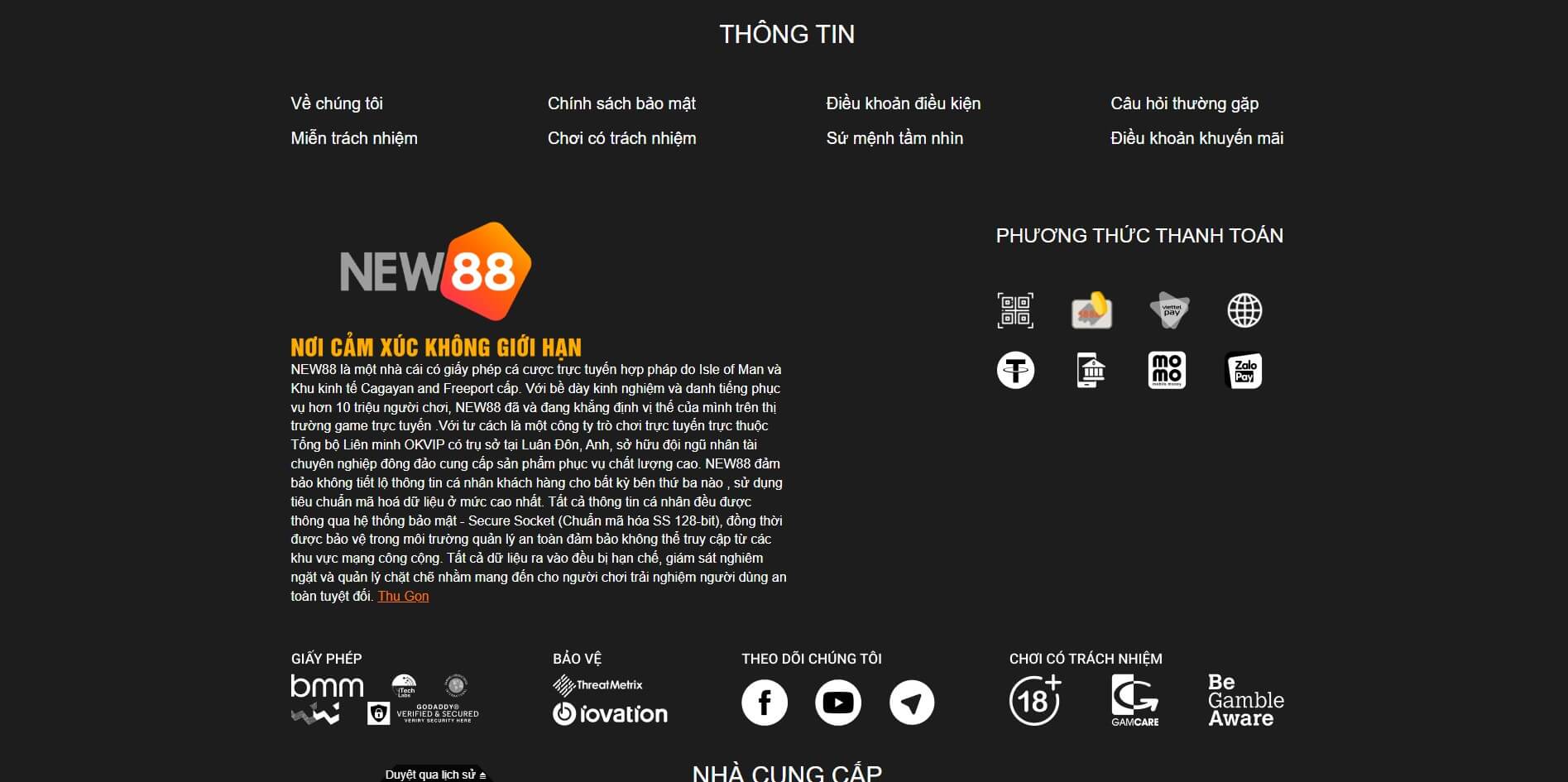 Thông tin cần biết về NEW88 